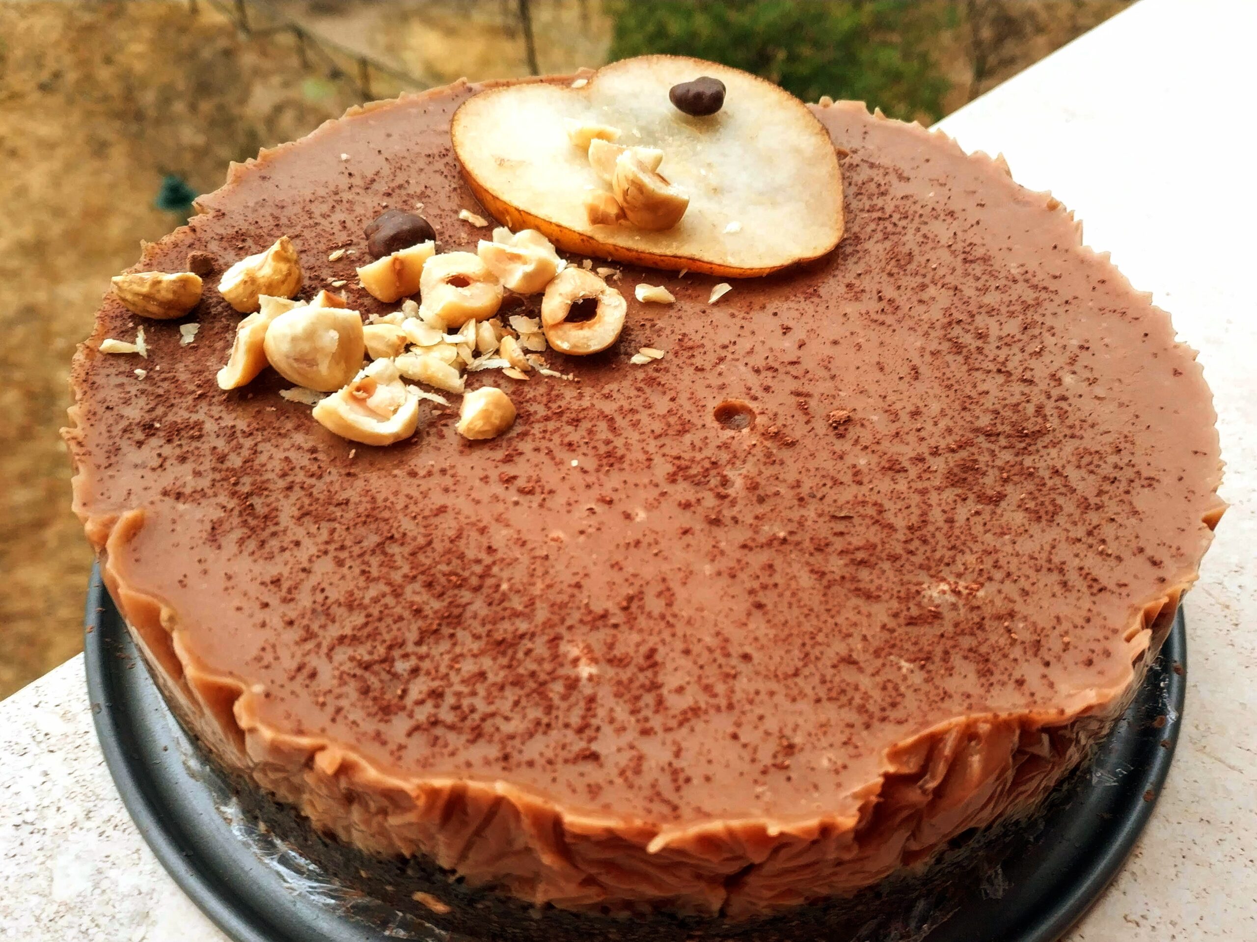 Tarta de pera crudivegana